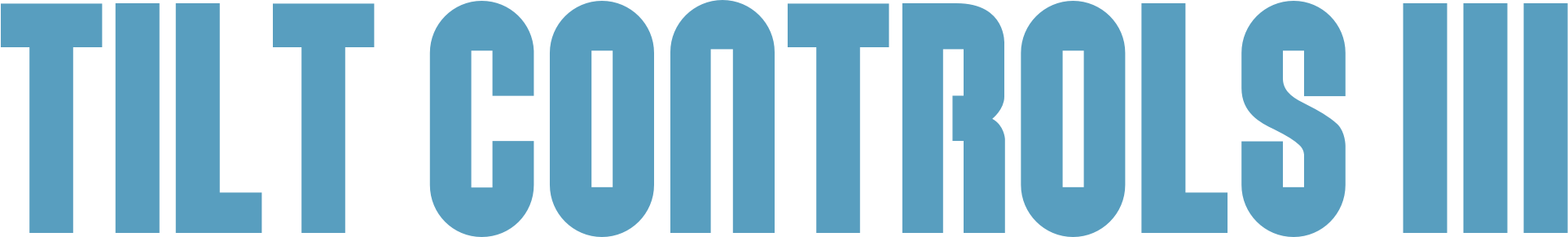 "TILT CONTROLS III" in blue, bold, stylized font.