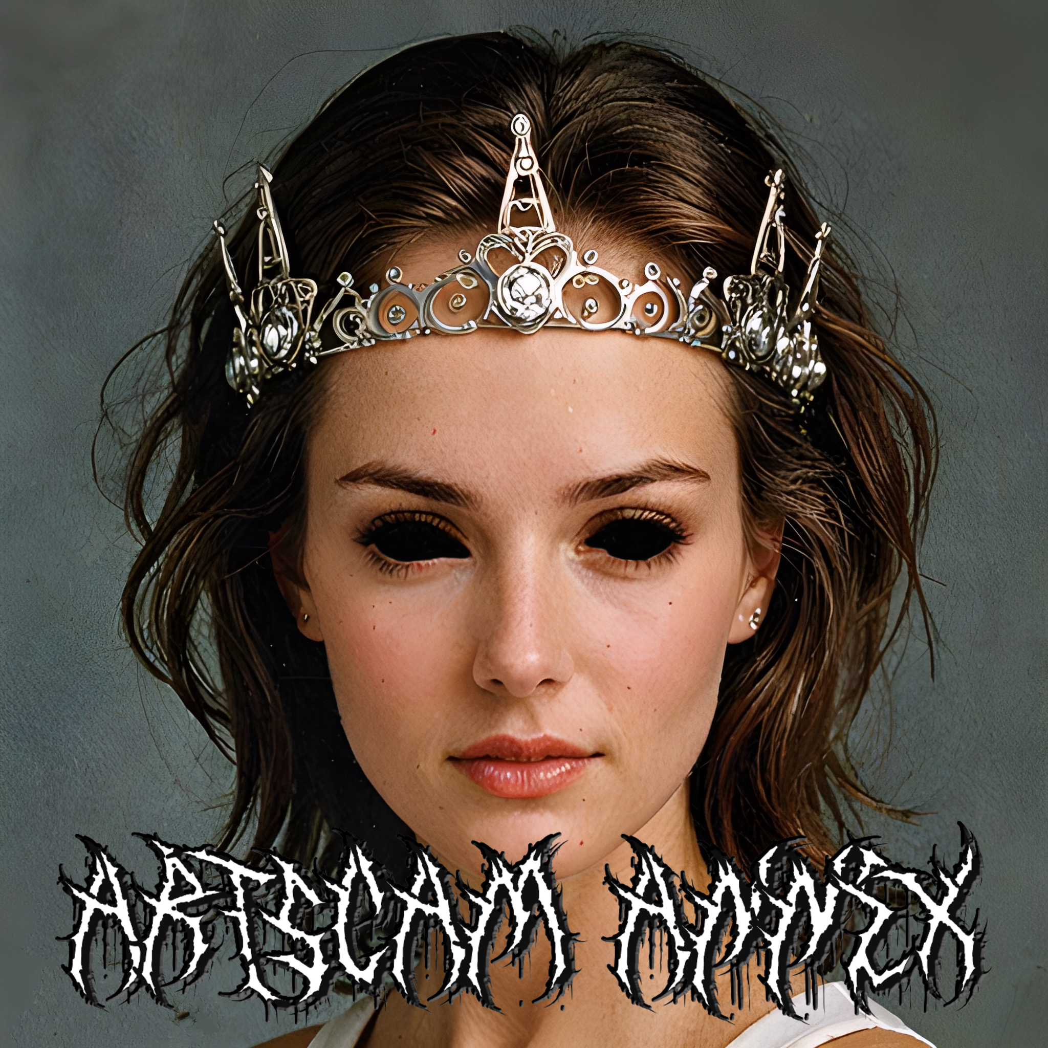 Person wearing an elaborate metal tiara with darkened eyes, with "Artcam Annex" written in stylized text below.
