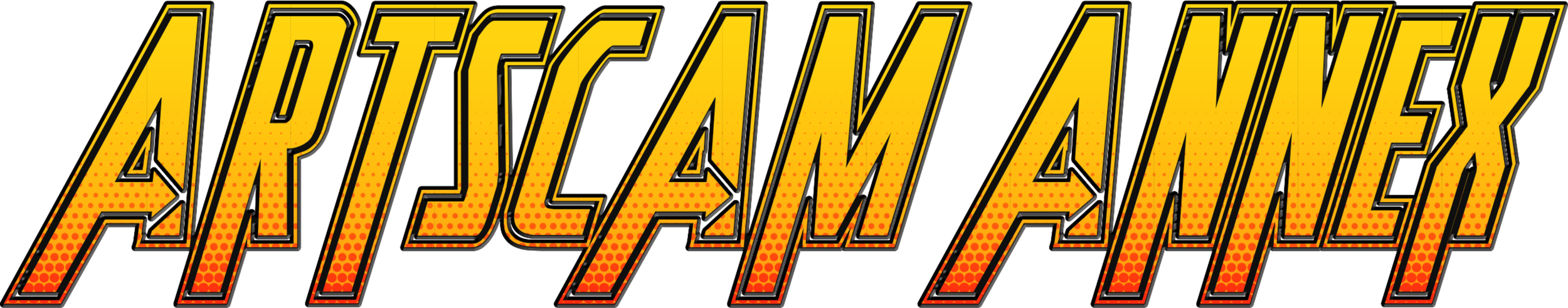"ARTSCAM ANNEX" text in bold, stylized yellow and orange font with a gradient effect and black outline.