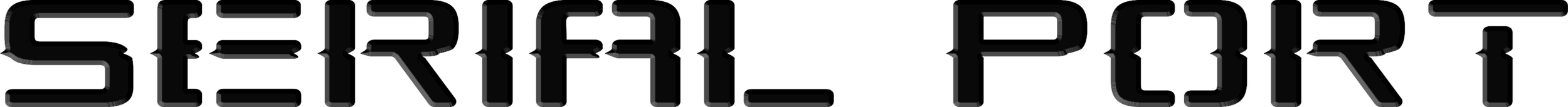 The word 'SERIAL PORT' in a stylized black font with a 3D effect.