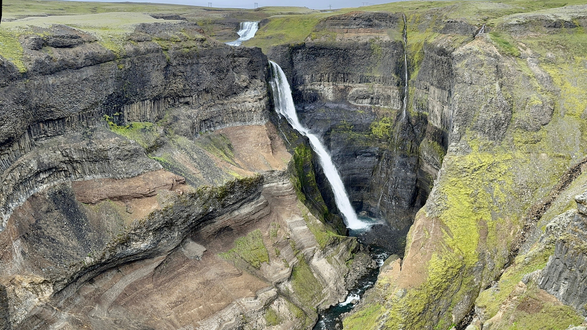 Háifoss waterfall in Þjórsárdalur, Iceland