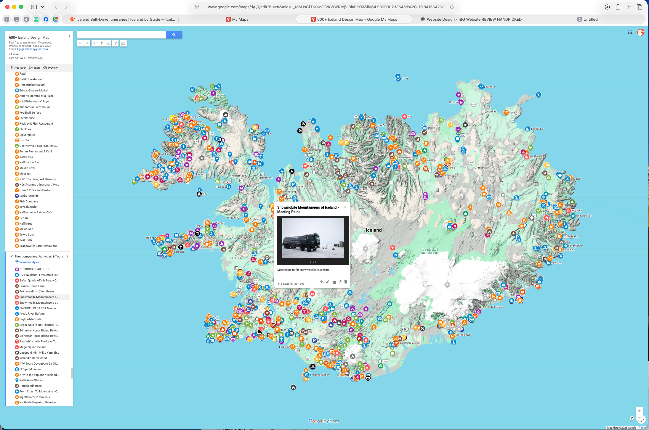 Example of useful tour operator information