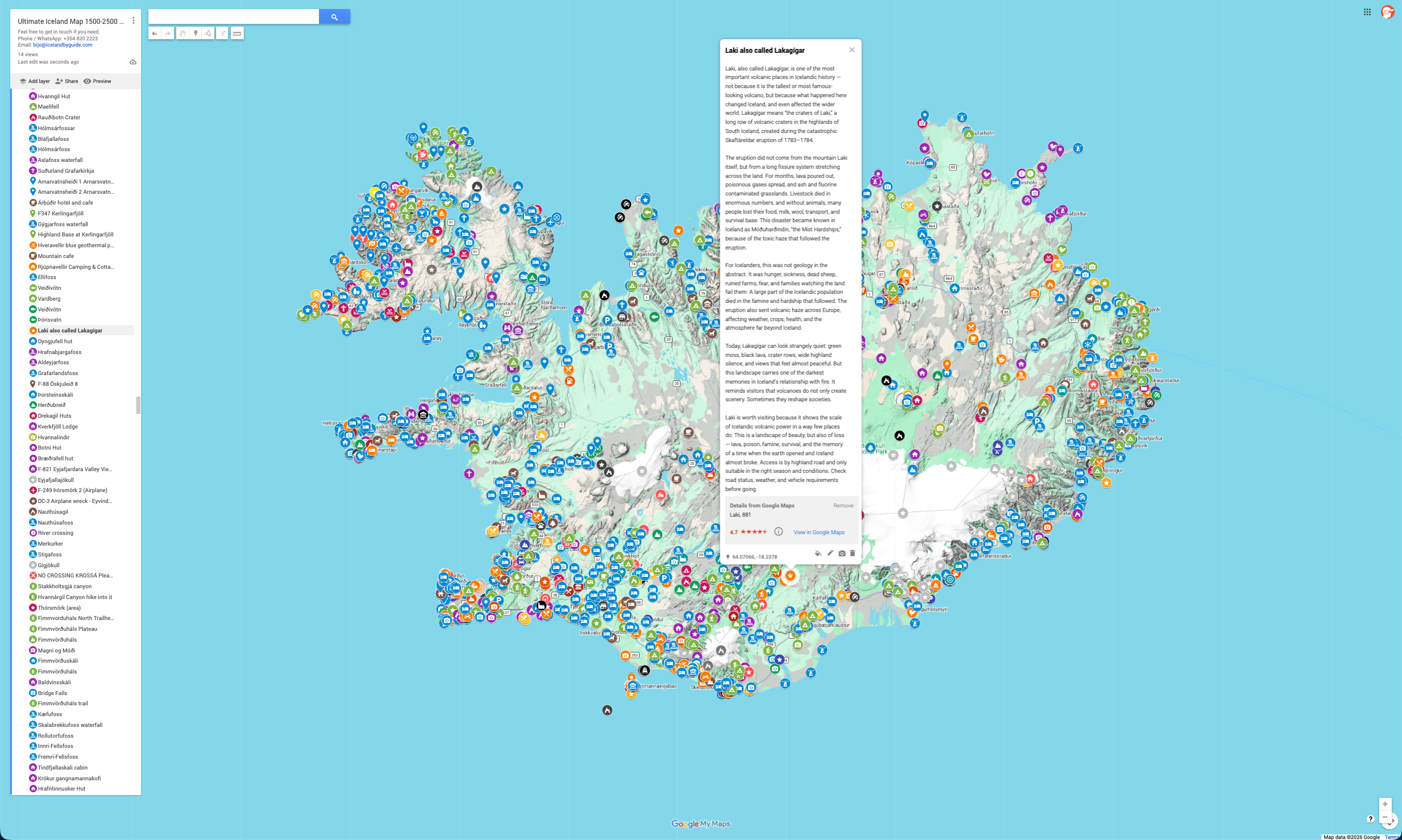 Example attraction inside the Iceland Master Map