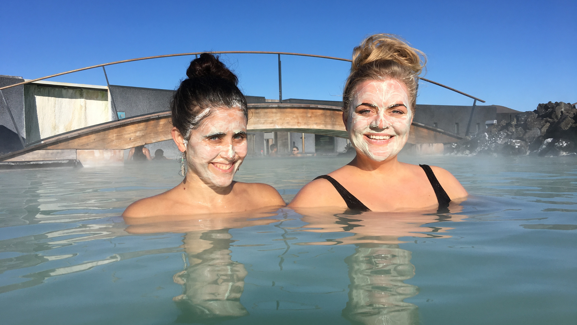 Guests relaxing in the Blue Lagoon