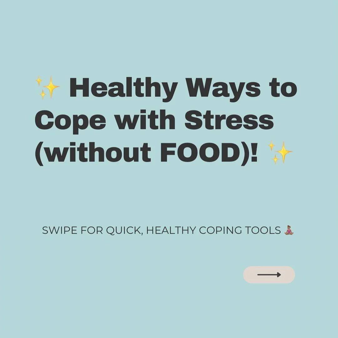 feeling stressed and reaching for snacks you&rsquo;re not really hungry for? you're not alone. 💛 

here are some healthy, realistic ways to cope with stress that don&rsquo;t involve food! 🧘🏽&zwj;♀️☕️🚶🏽&zwj;♀️

👉🏼 swipe to learn what actually h