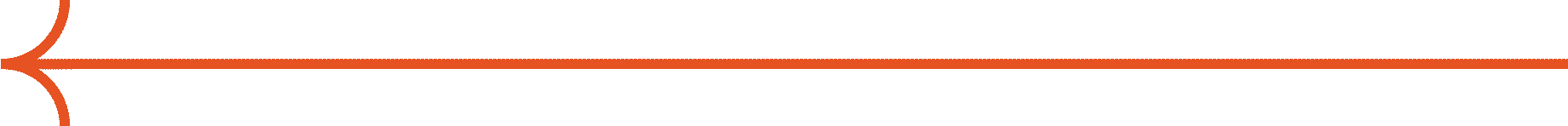 Orange arrow pointing to the left and animating with a pulse
