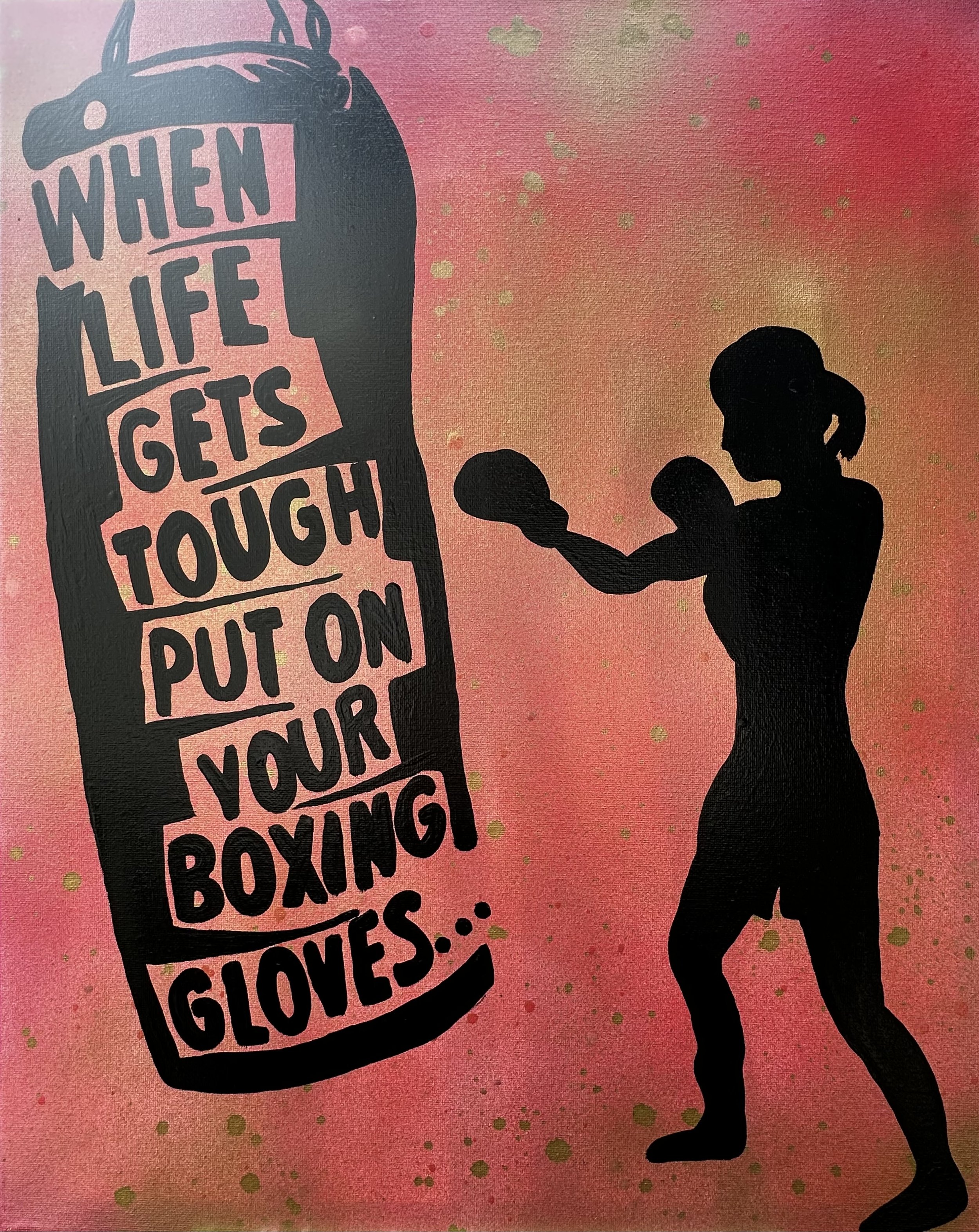 16x20 Acrylic Painting Boxing Theme
