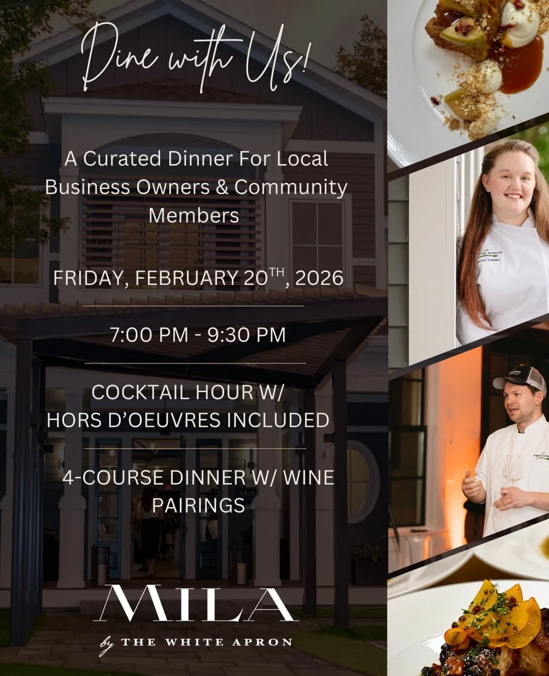 ✨ TWO WEEKS OUT! Our Small Business Community Dinner at MILA by The White Apron is almost here and I can&rsquo;t wait. To celebrate, we&rsquo;re doing a giveaway for TWO FREE TICKETS (a $340 value!) 🙌

Here&rsquo;s how to enter 👇
👍 Like this post
