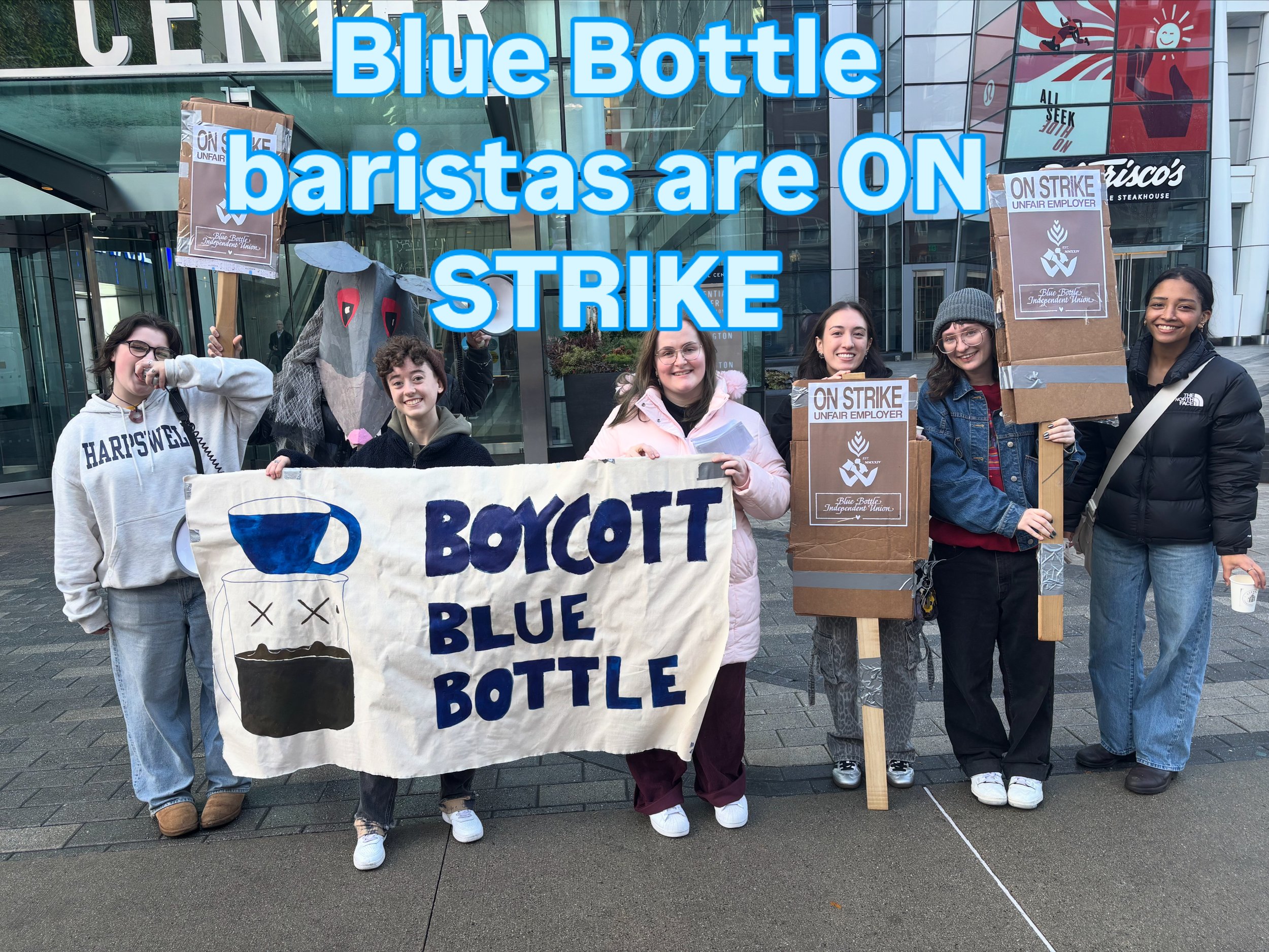 Blue Bottle Independent Union goes on their first strike