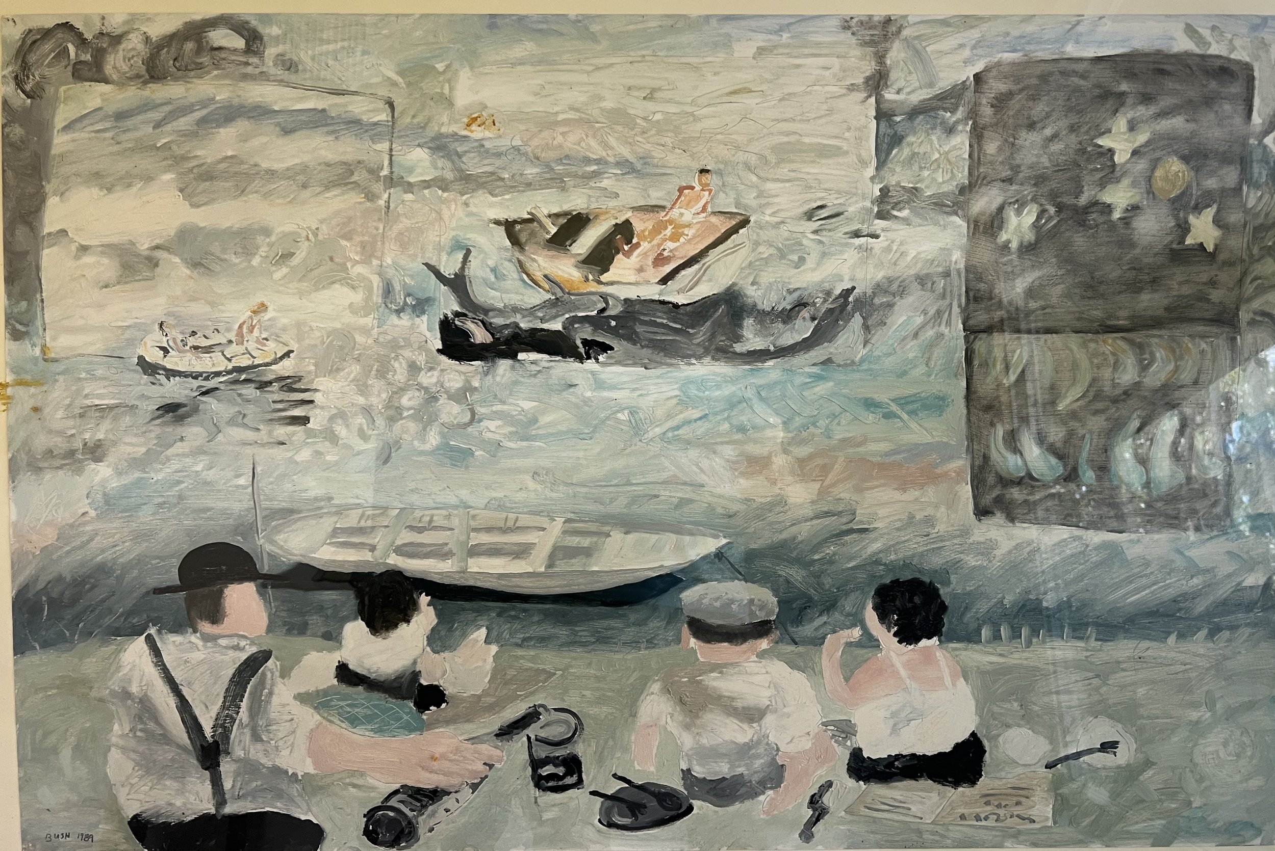 Dream Famous     |    1989     |     26 x 40    |   oil on prepared paper  framed behind plexiglass    |   700