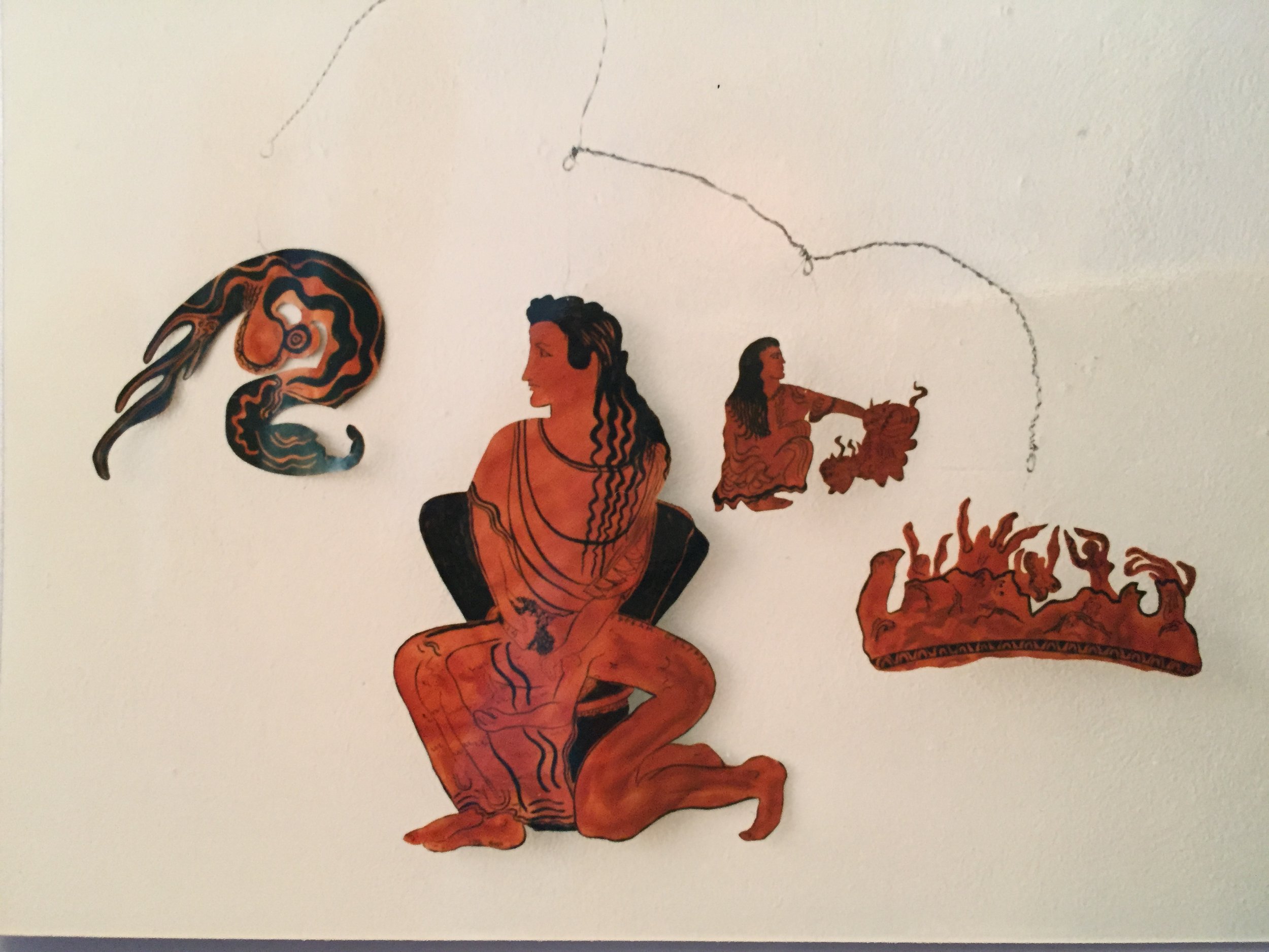 Penelope and Odysseus | Painted Tin Wall Hanging | nfs