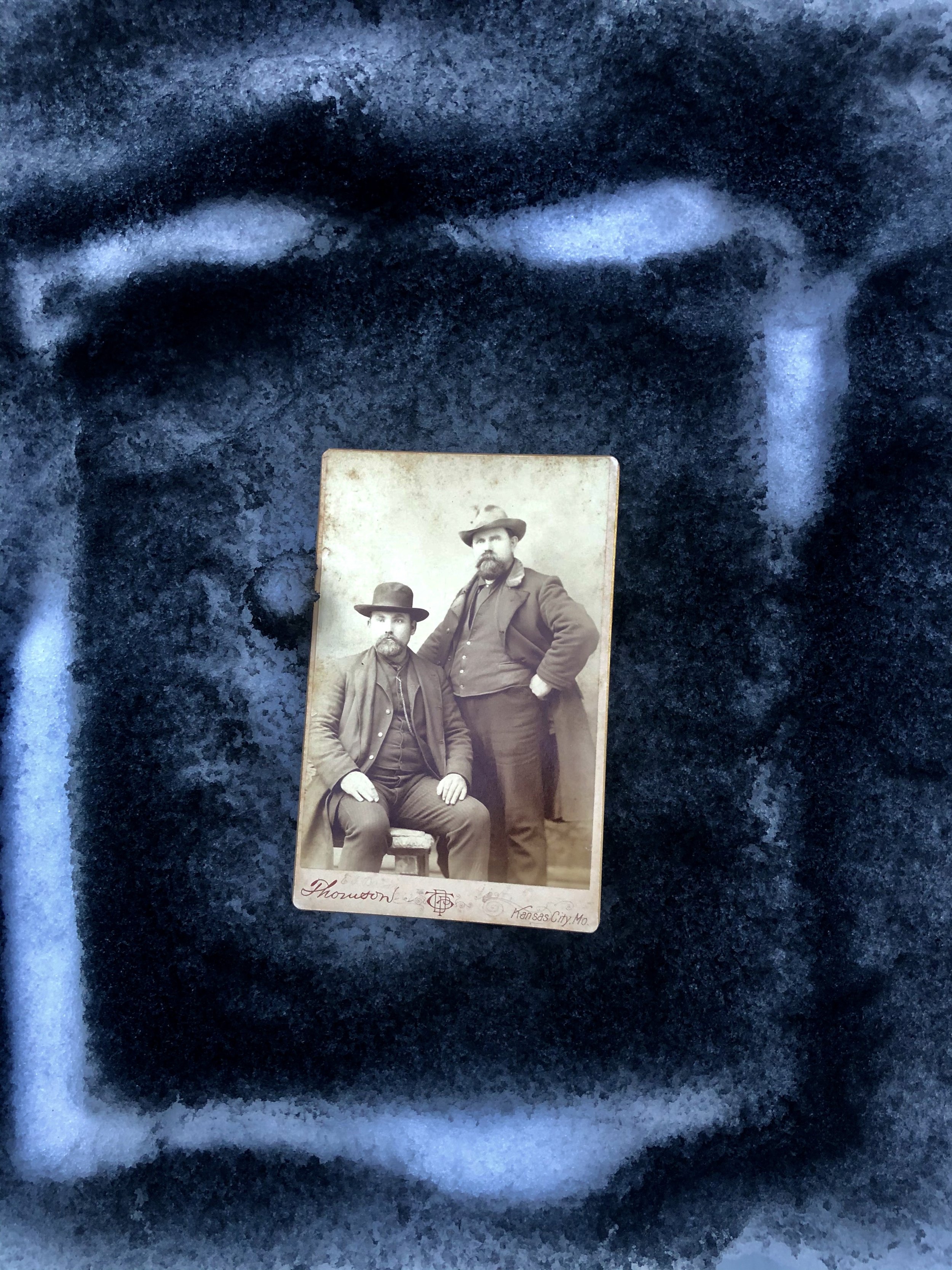 Snow 2  Old Photograph on spray painted snow
