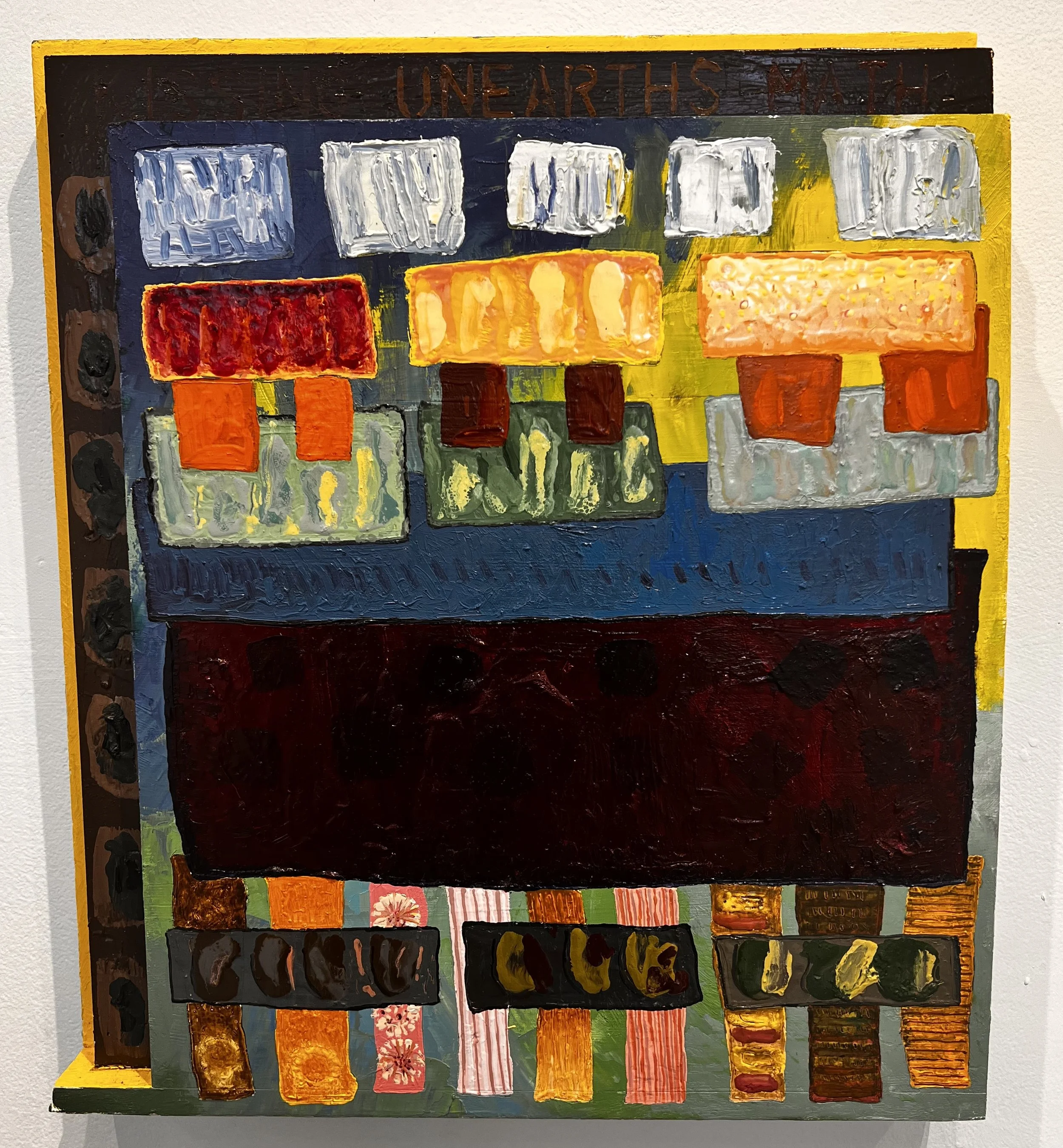 Kissing Unearths Math  I  18 1/2 x 16  I  2025  I  Oil on Wood  I  300