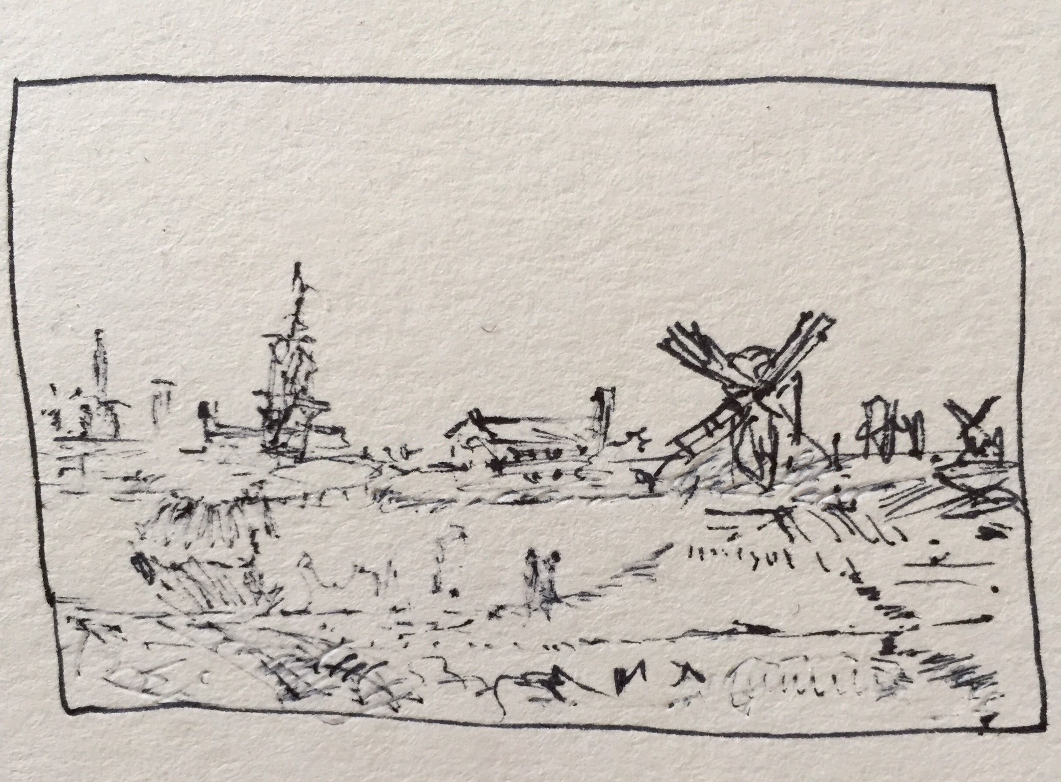 Copy of Rembrandt Landscape    |   3 x 5    |   ink on paper    |   50