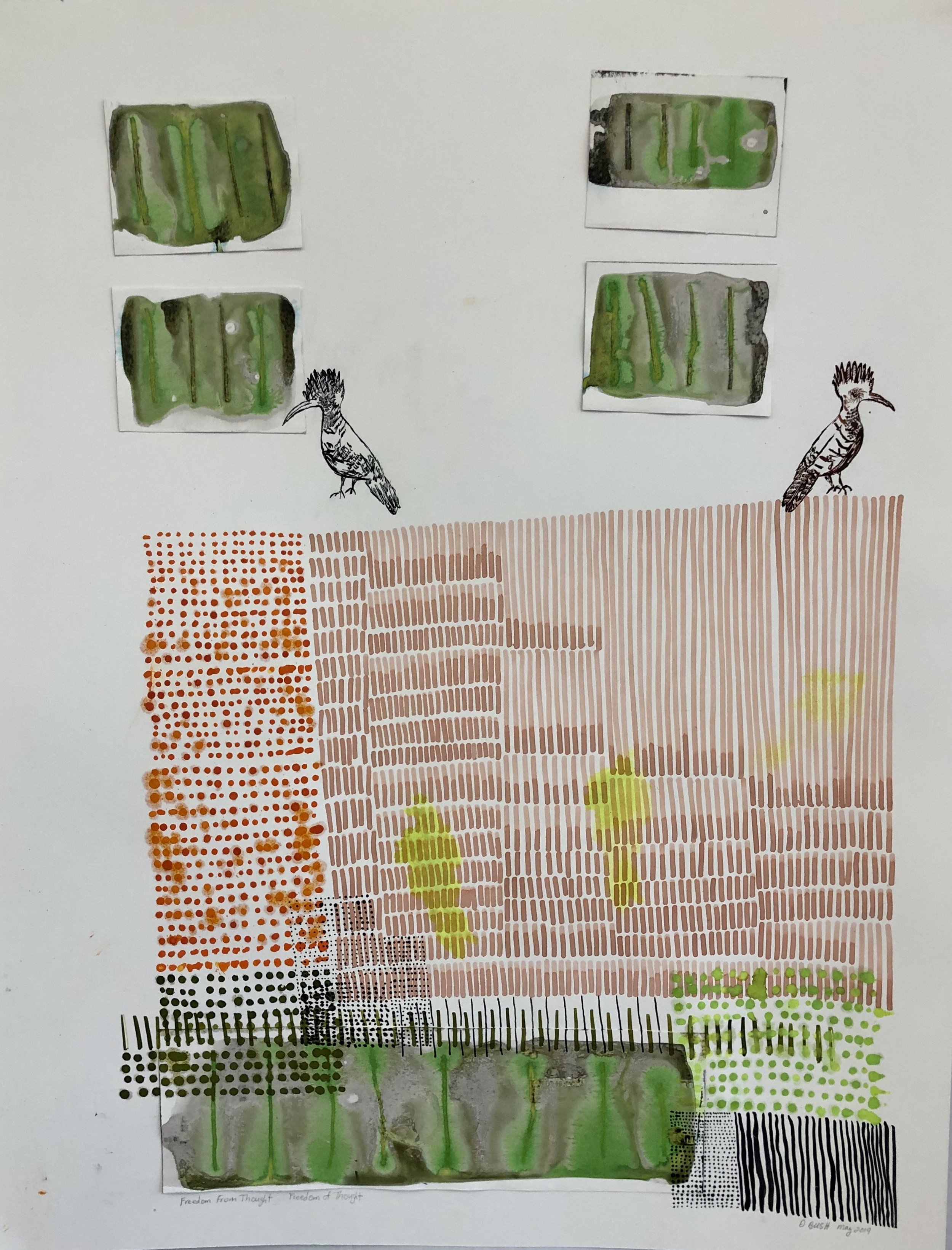 Freedom From Thought 
Freedom Of Thought    |   
19 x 24   |   2019   |     Ink on Paper    |      300