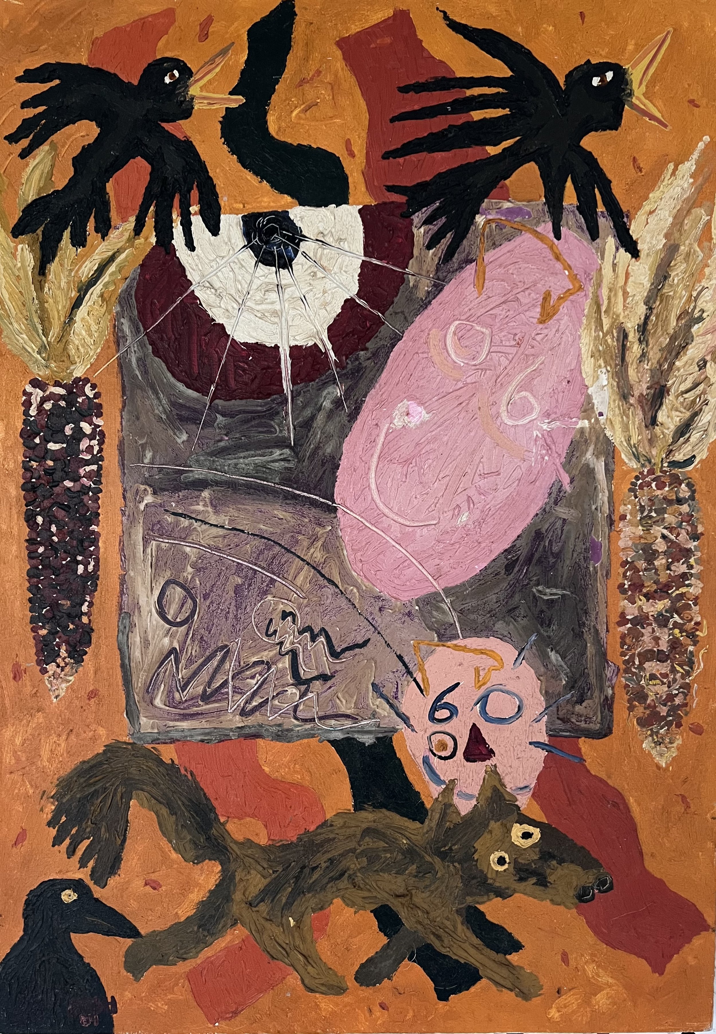 Two Crows Three Crows | 1984 | 34 x 24 | oil on canvas | 400
