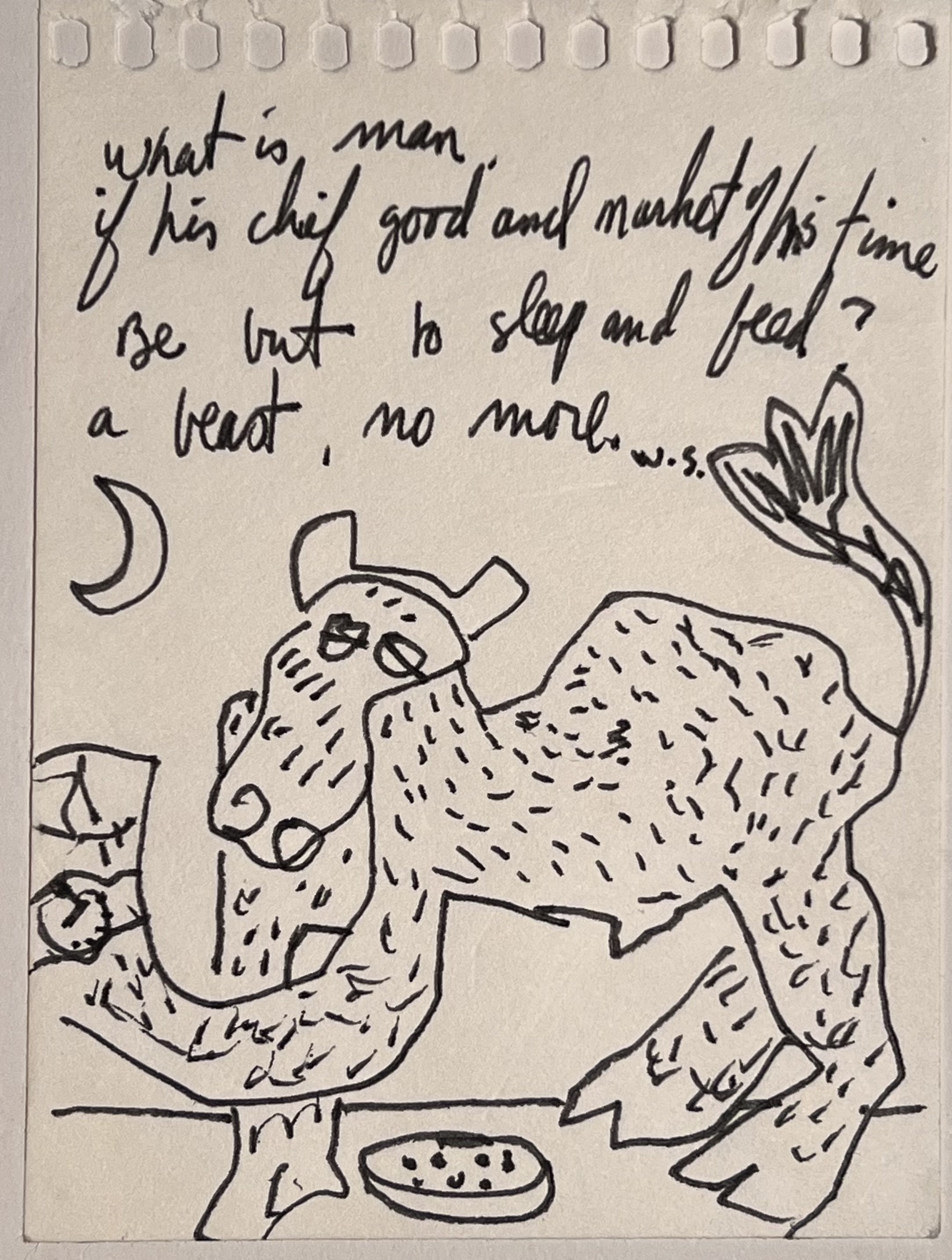 What is Man?    | 5 x 3   |     pen on paper   |   42.00