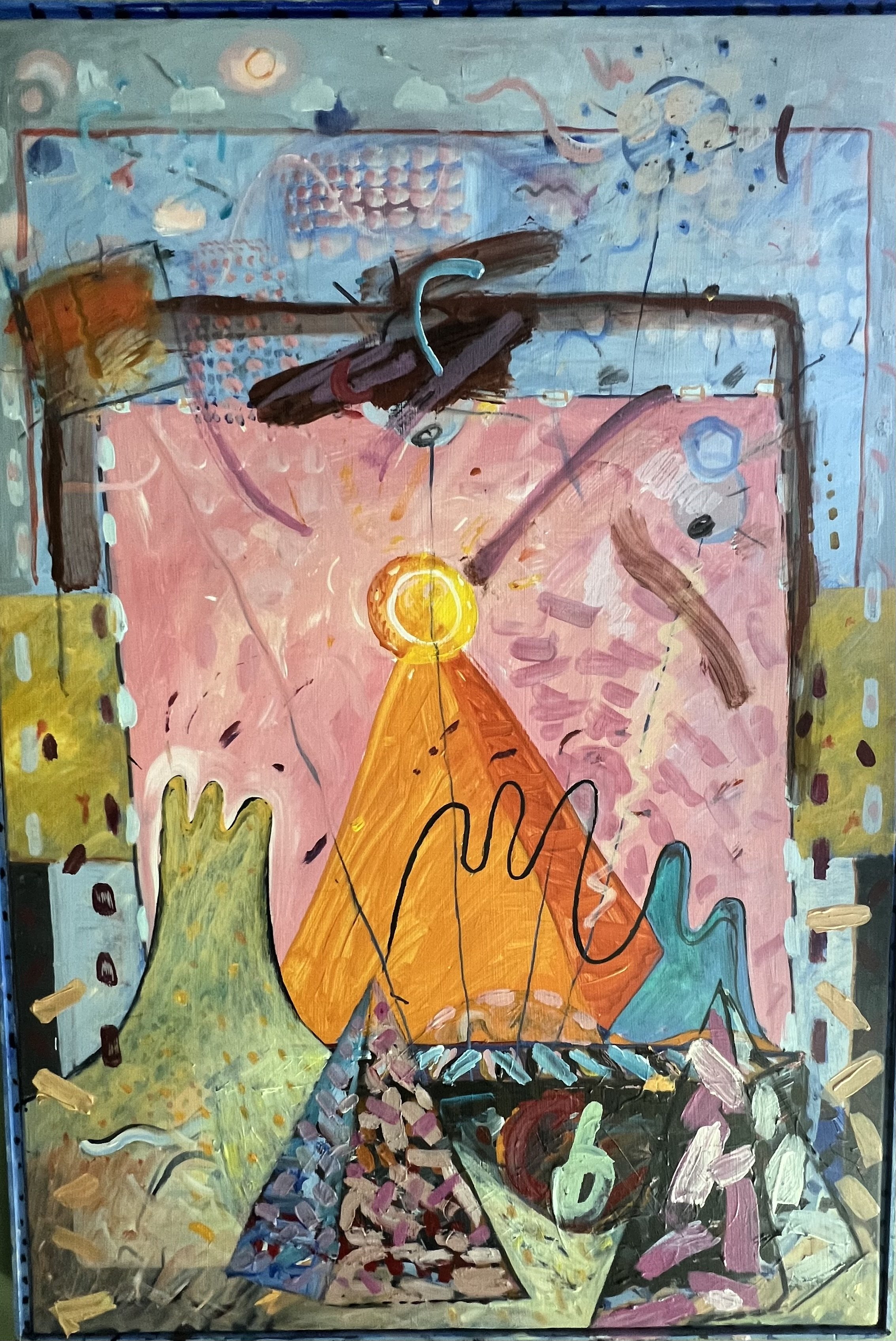 Birth and Pyramids | 49 x 34 | acrylic on masonite | (sold)