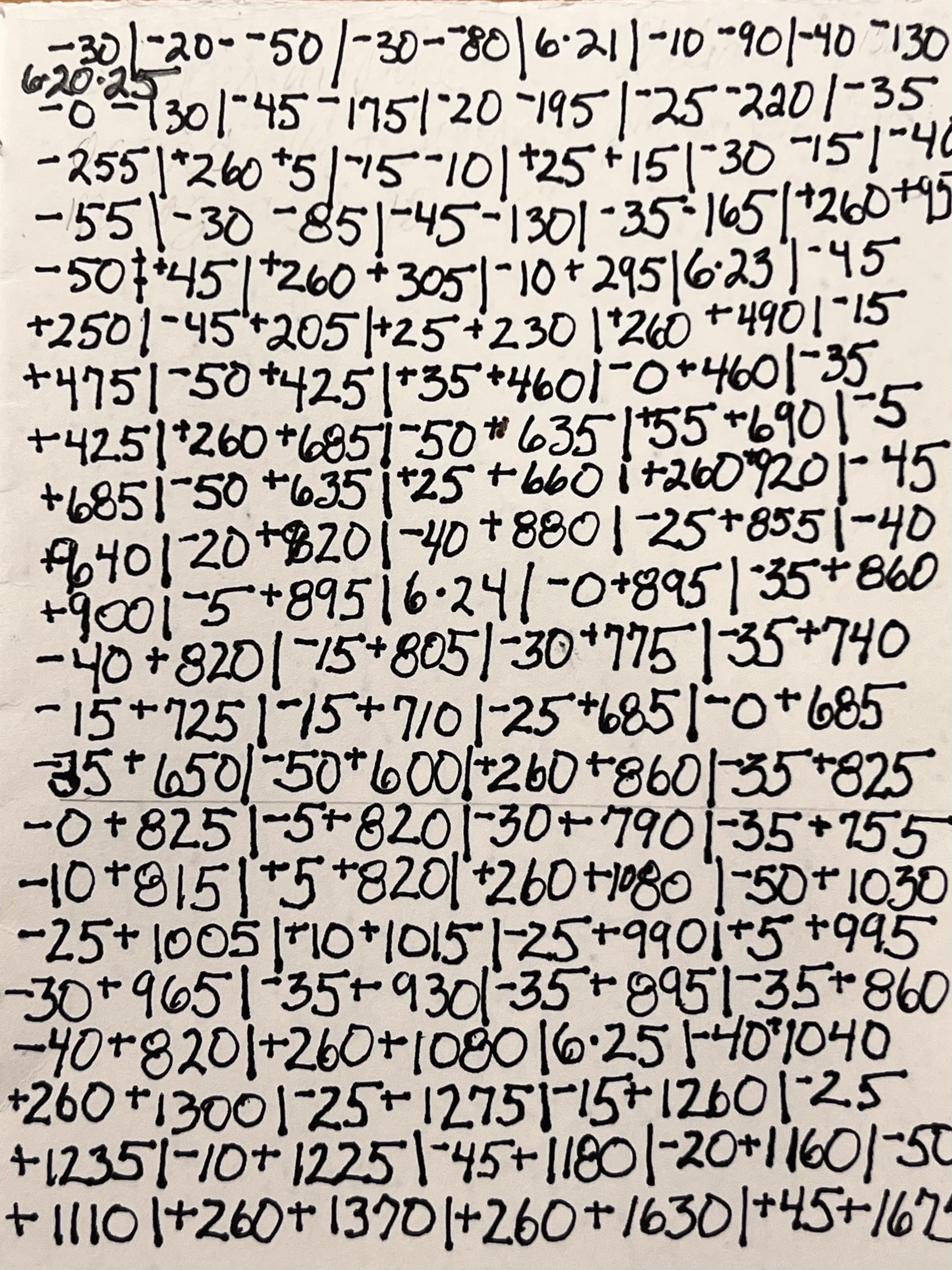Singleterary Numbers- From the 8 page booklet; The Queen of Spades and the Art of Solitary  |  5 1/2 x 4 1/4  |  pen on paper  |  2025   |  $ ?