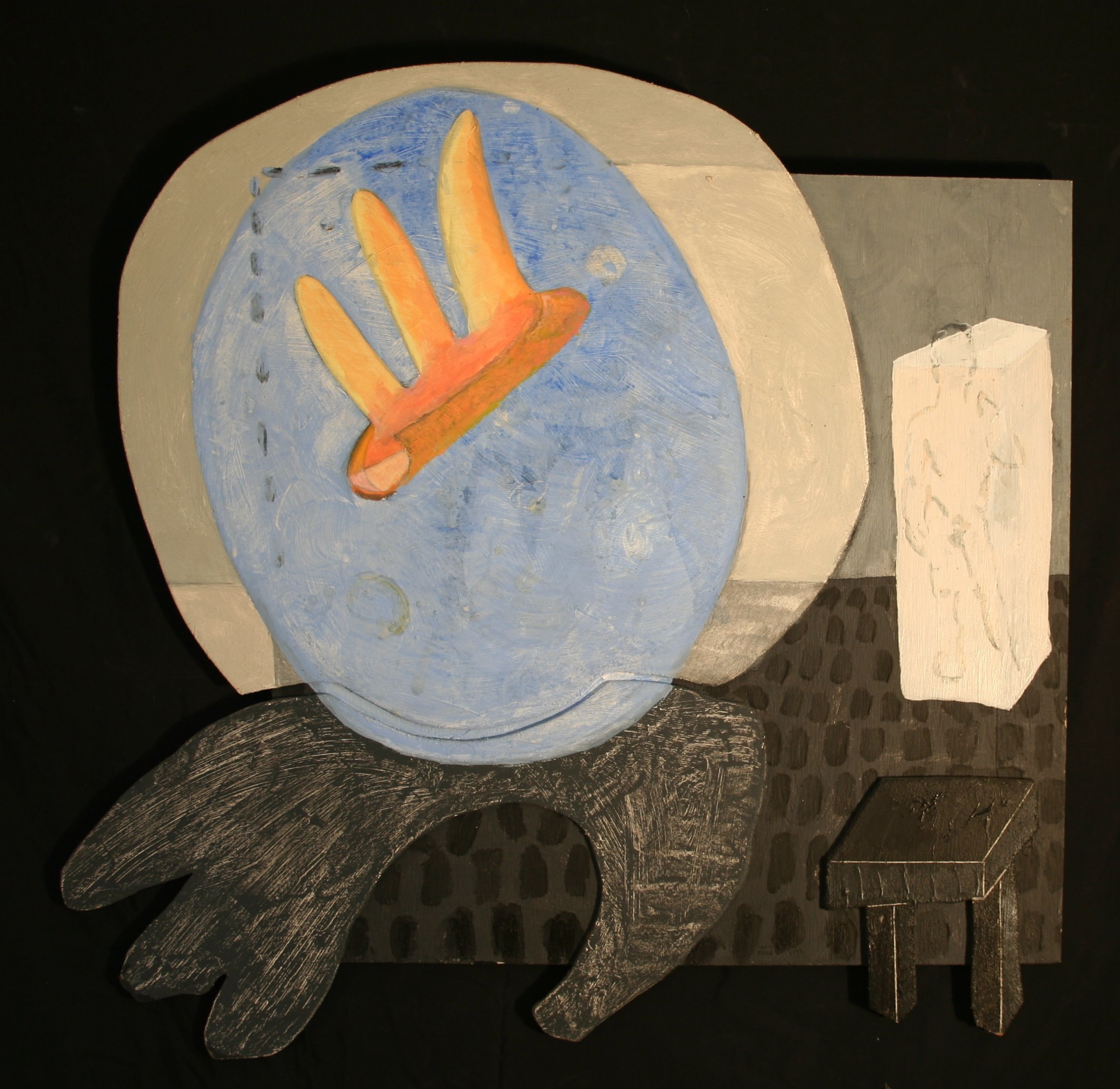 The Table The King and David To Be | 1993? | 28 x 28 | acrylic on layered masonite | 500