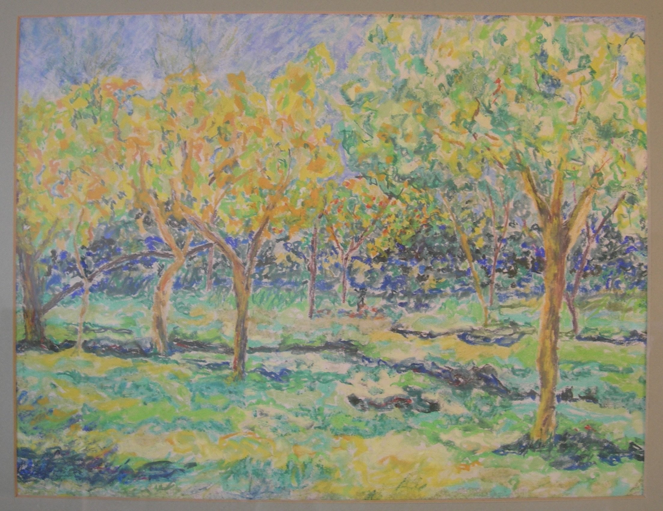 Spring Landscape near PU Graduate Housing    |   198?     |   medium small  pastel on paper    |     350