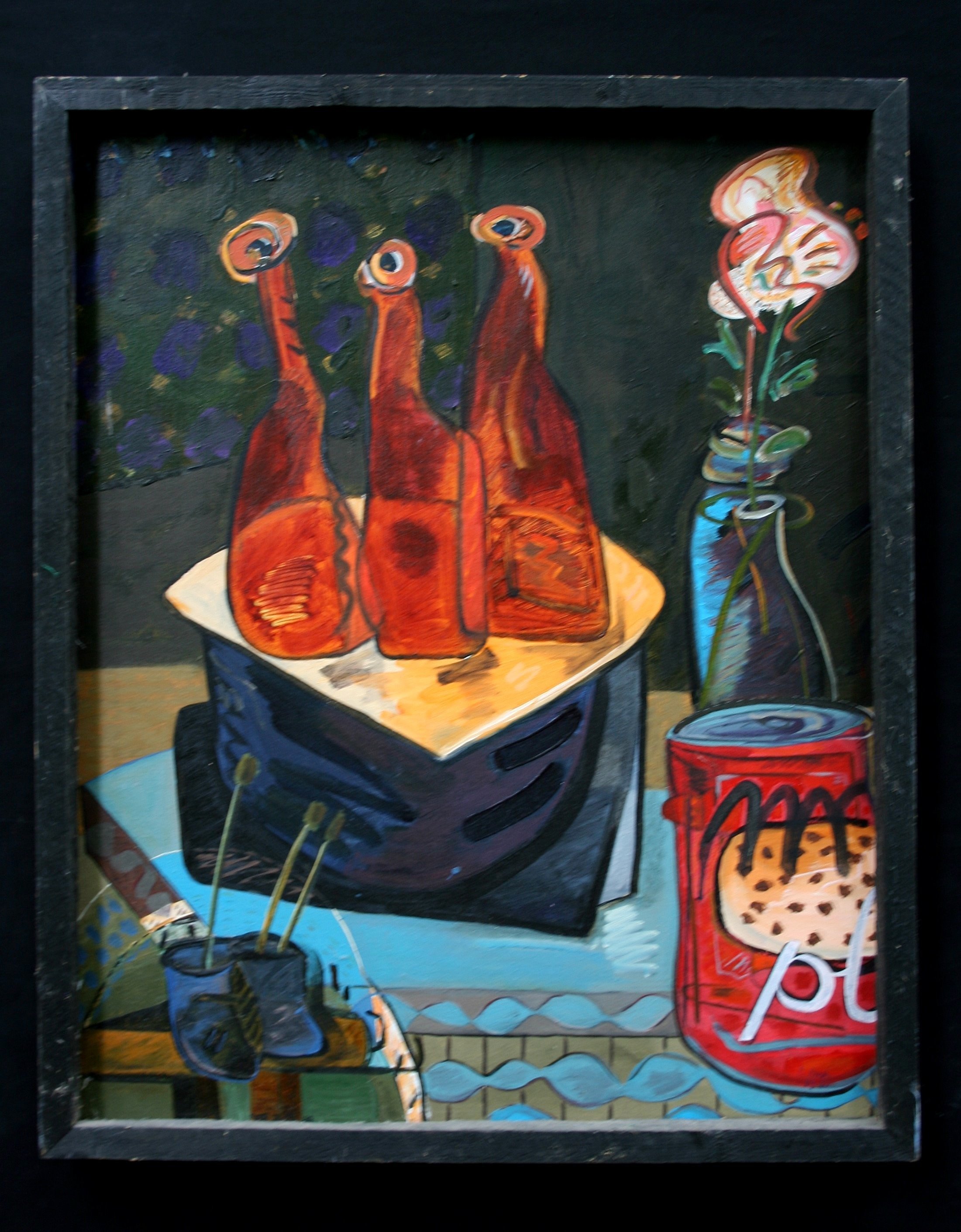 Three Bottles | oil on canvas | not sure the whereabouts
