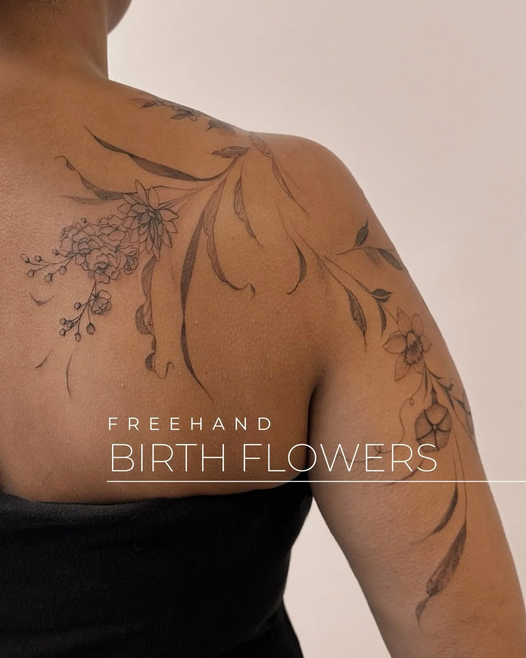 Her family&rsquo;s birth flowers in a flowing composition. 🤎

✨swipe until the end to see the drawing process✨

This was an almost two-day project with my client, Kiran. She wanted to celebrate all her family, so we had a variety of flowers to work 