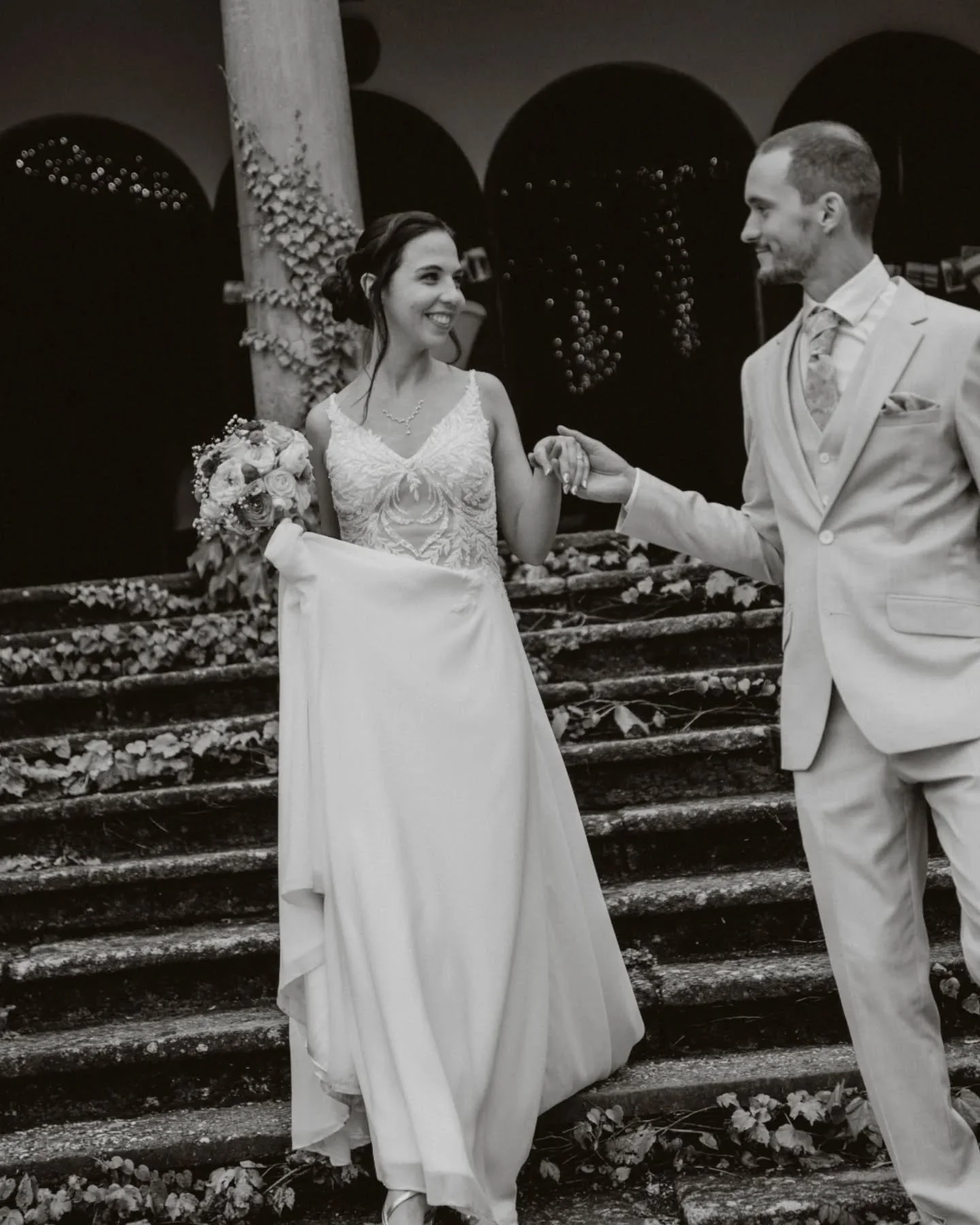 Viki &amp; Karesz wedding in @amberbride ✨ II This day started which such a heavy rain, we all thought the ceremony would need to be held inside. But somehow the afternoon came with a great weather, the sun came up and the whole wedding became one of