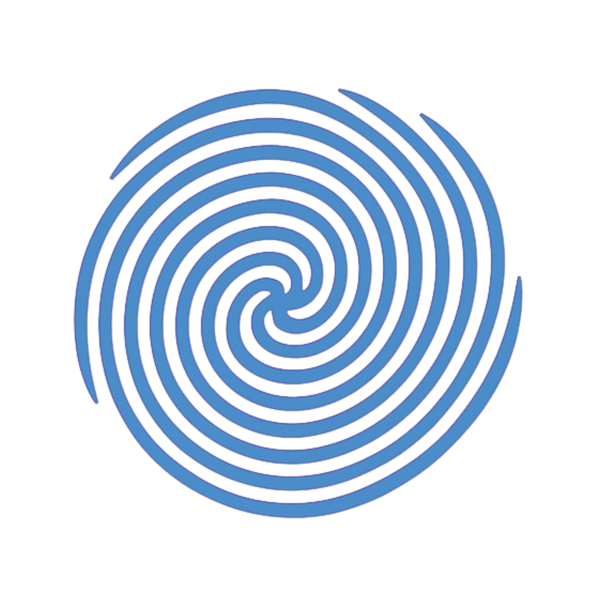 Blue spiral pattern.