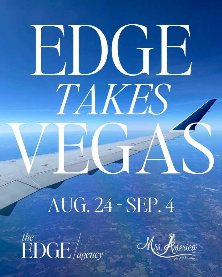 Next stop: Las Vegas. ✈️👑

The Edge Agency is headed to the national stage!

We&rsquo;ll be traveling alongside our Queens as they compete at Nationals for the 2026 Mrs. America Pageant, capturing all the behind-the-scenes moments along the way.

Fr