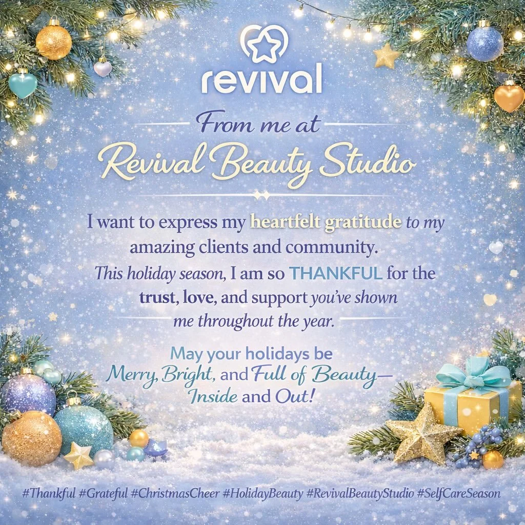 This holiday season, I just want to say thank you. ✨
I am so deeply grateful for each and every one of you who trusted me with your beauty, your skin, and your time this year. Your support, loyalty, and kindness mean more than I can ever put into wor