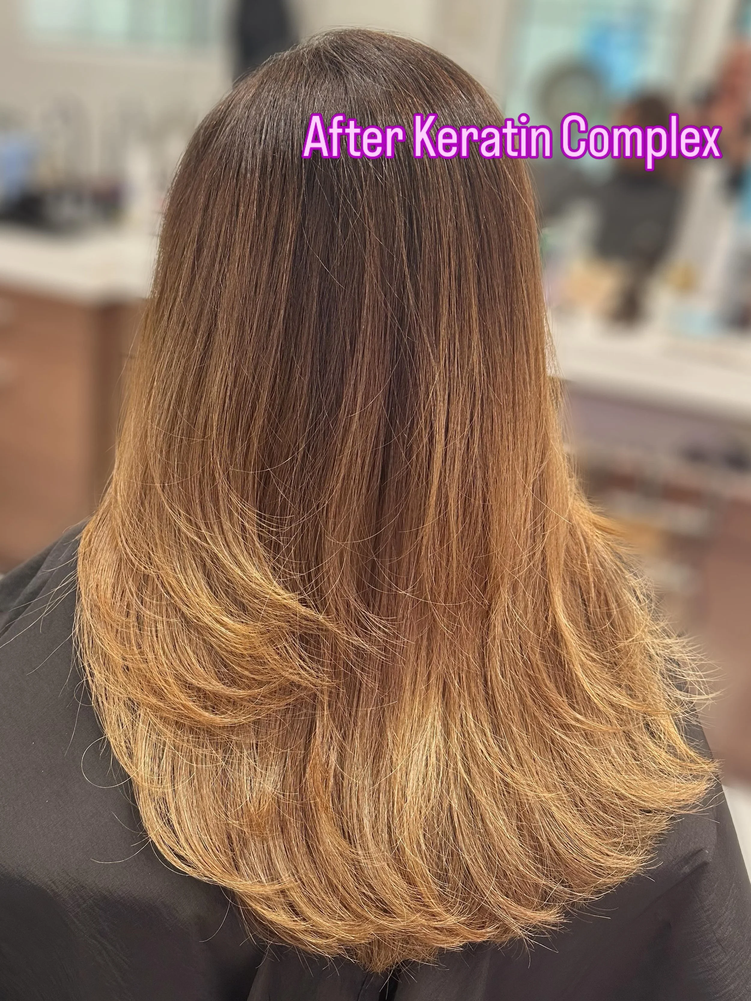 Luxury hair transformation ✨

We paired a gorgeous Keratin Complex smoothing treatment with a rich, expensive-looking brunette ombr&eacute; for the ultimate glossy, silky finish. 🤎

The result? Softer texture, reduced frizz, incredible shine, and ef