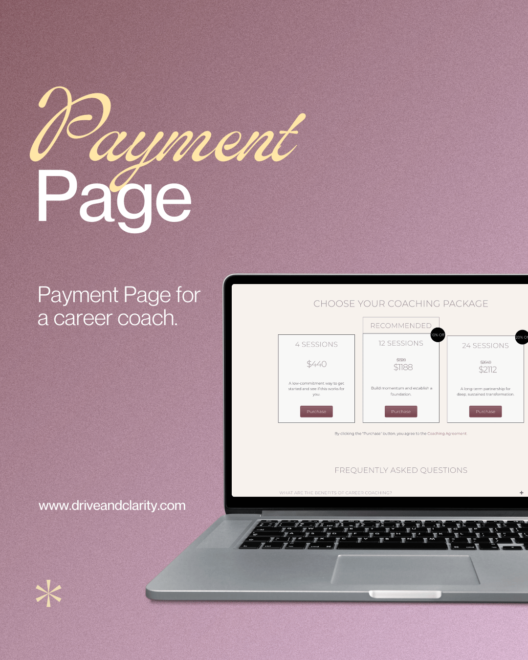 Private Payment Page for Career Coach