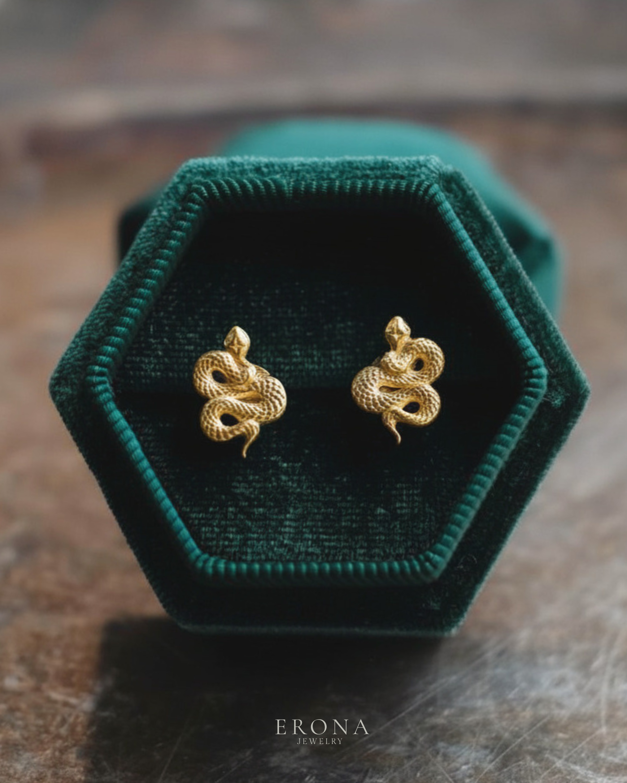 The Snake Gold Plated mini studs
