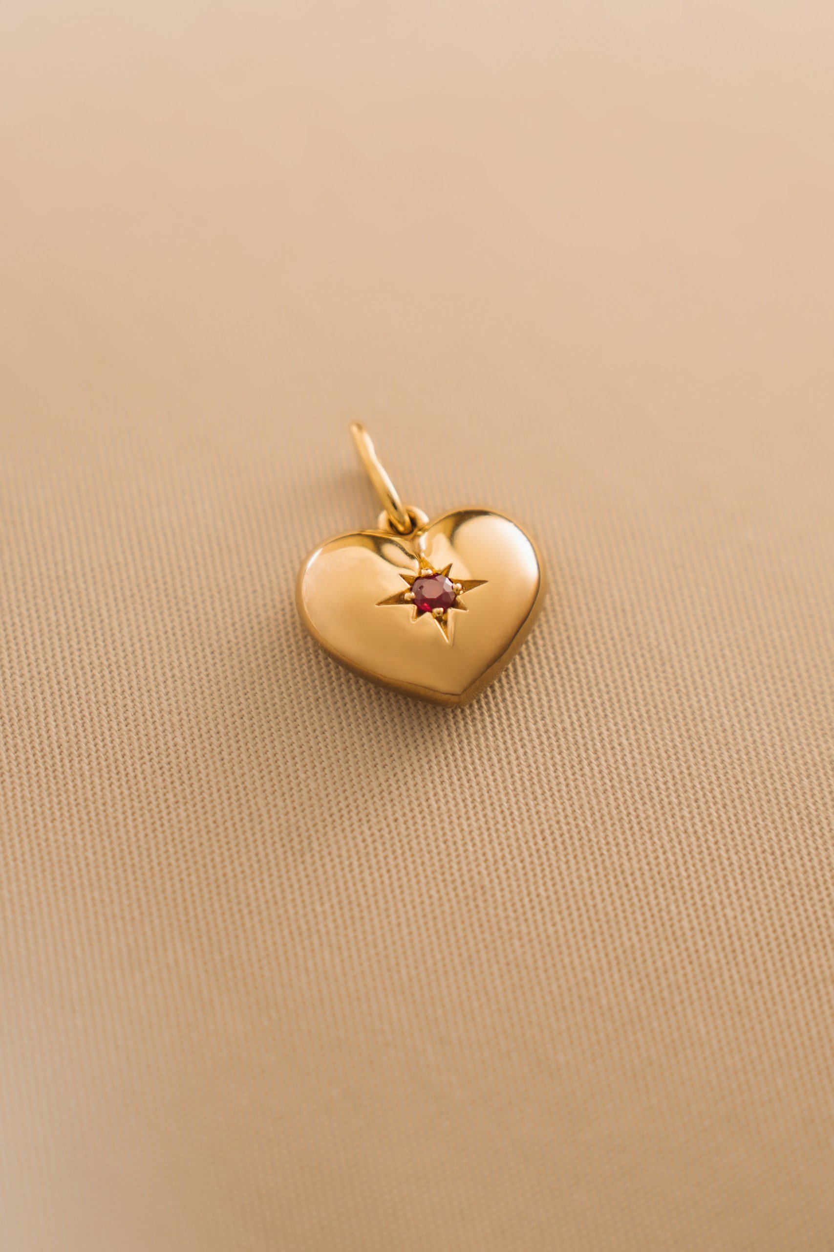 Gold Plated Heart with Ruby