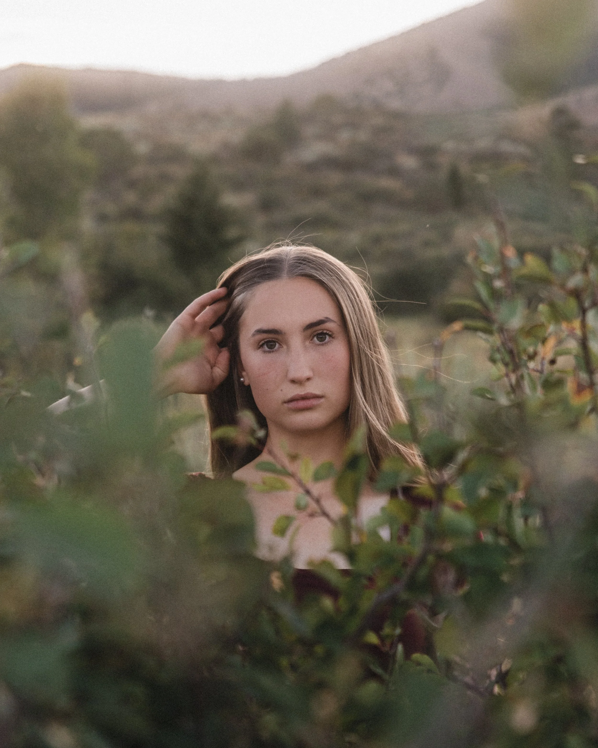 model in the mountains getting a photoshoot done outside pocatello idaho