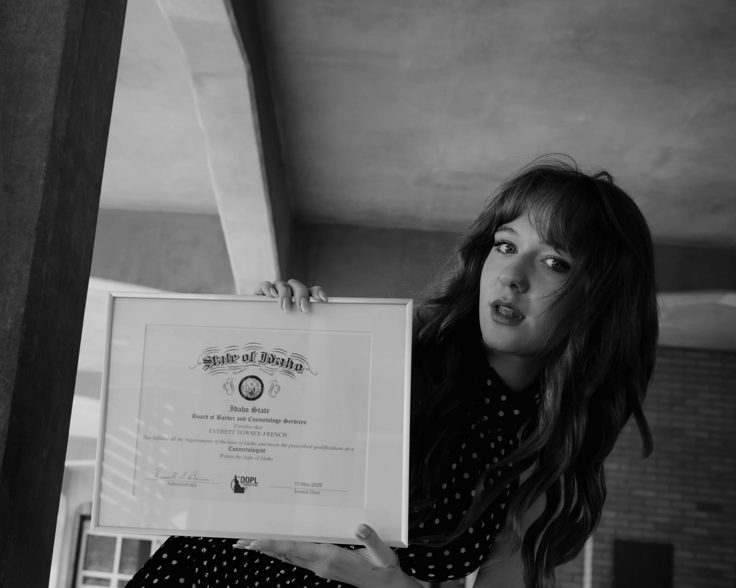 black and white graduation at idaho state university