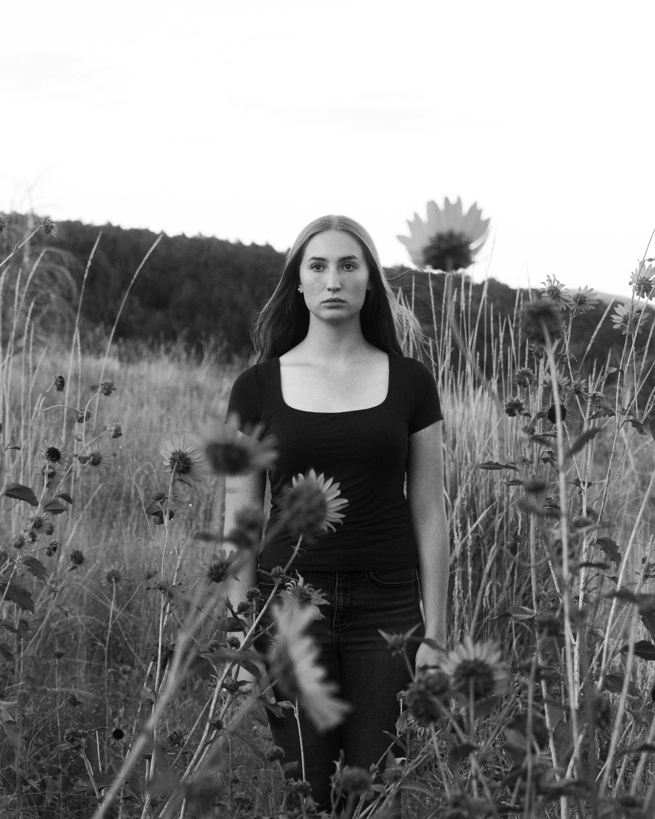 black and white women standing in a field of sunflowers pocatello idaho