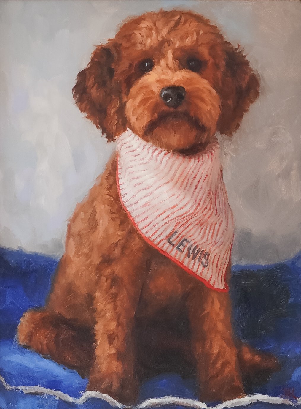 Portrait of Lewis, Oil on panel, 12 x 9 in