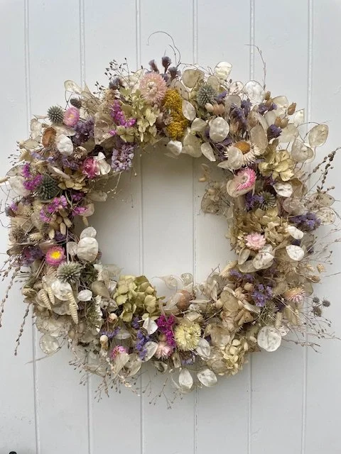 Dried flower wreath