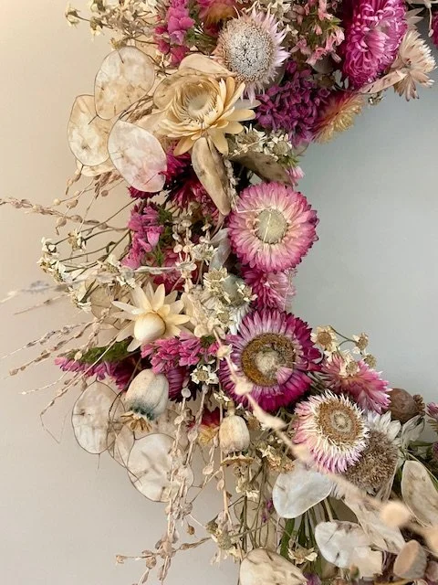 Dried flower wreath (detail)