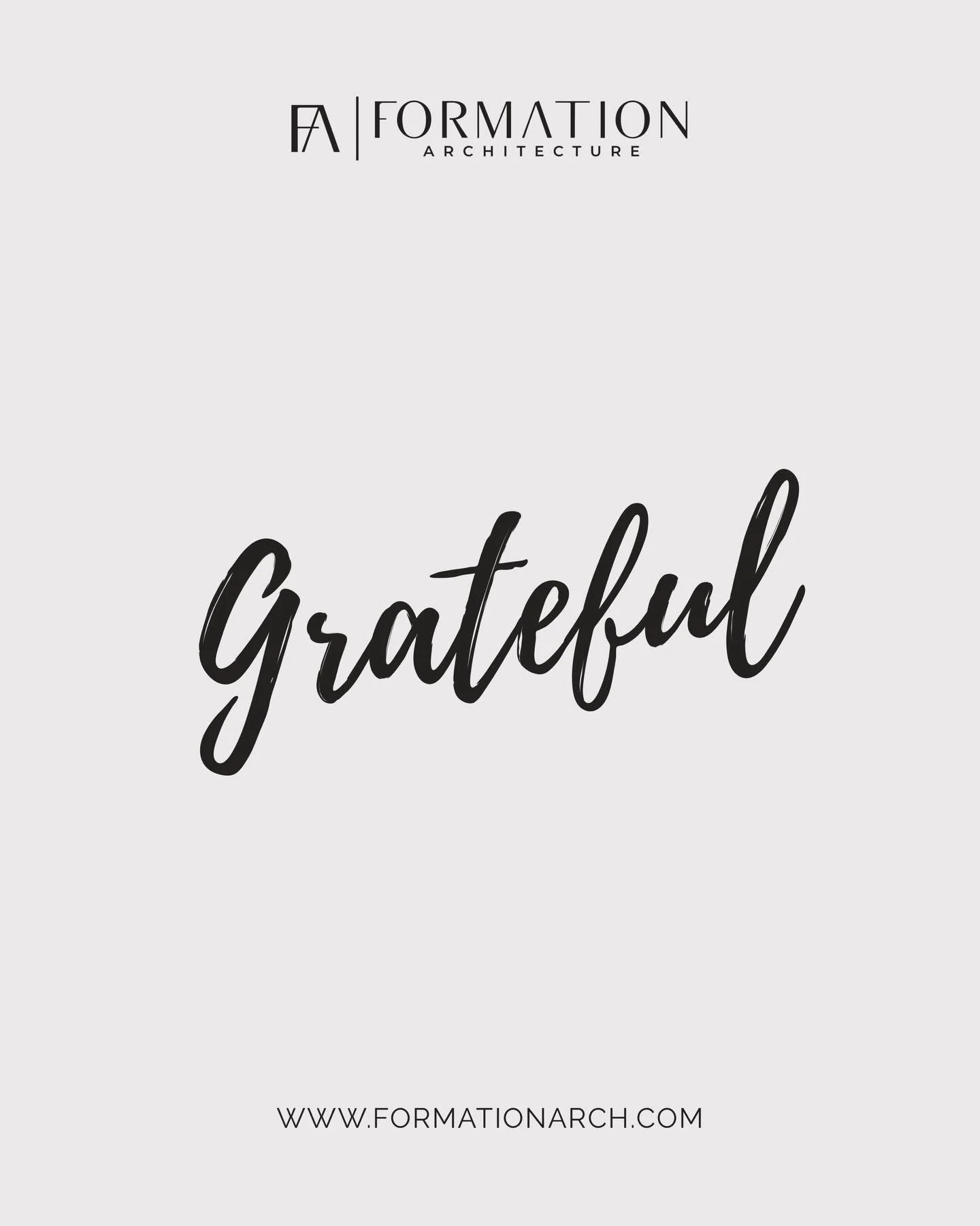 Grateful for the people, projects, and shared passion that make our work possible. Happy Thanksgiving from Formation Architecture 🦃