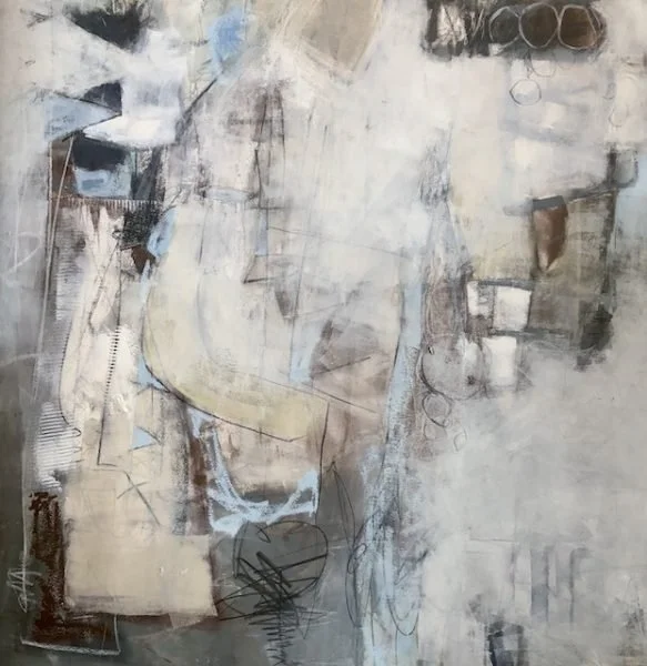 Mary Meuwissen , Blue,  30 x 30, oil/cold wax, 2020