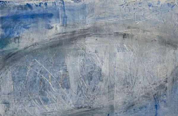 Laura Seligman, Above and Below, 7” x 5”, oil and mixed media on paper, 2020