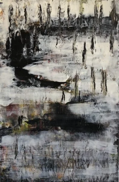 Clare Kennedy Jorgensen, Il Sogno (the Dream), 36 x 24 x 2 inches,                  encaustic, graphite, infrastructure canvas panel, 2020