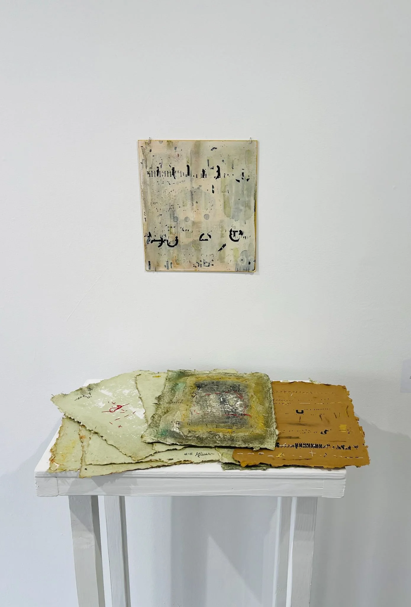 Installation view: Lisa Pressman, Messages,  2021, Mixed media on paper, Various dimensions, Photo courtesy of Lisa Pressman and Susan Eley Fine Art, Hudson