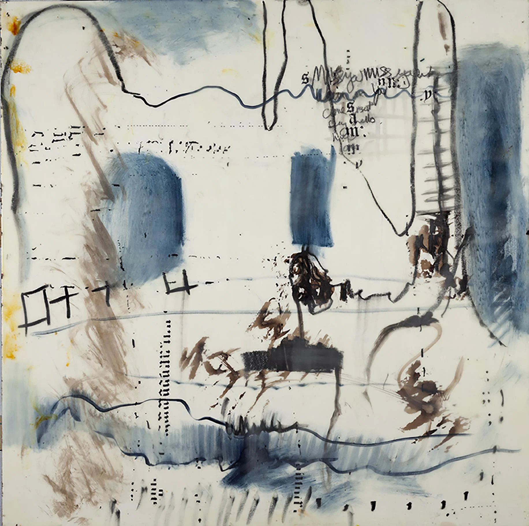Lisa Pressman, Things That Were Never Said 6, 2021, Encaustic and drawing materials on wood panel, 24 x 24 inches, Photo courtesy of Lisa Pressman and Susan Eley Fine Art, Hudson