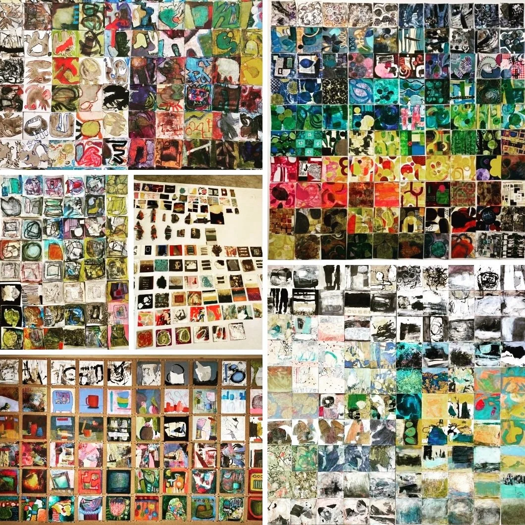 ✨ Fall 100 Works is open for registration!
Even 40 works is a fine goal&mdash;this course is about process, not perfection.
We&rsquo;ll work quickly, intuitively, and often, exploring materials, techniques, and emotion. Every session is live&mdash;no