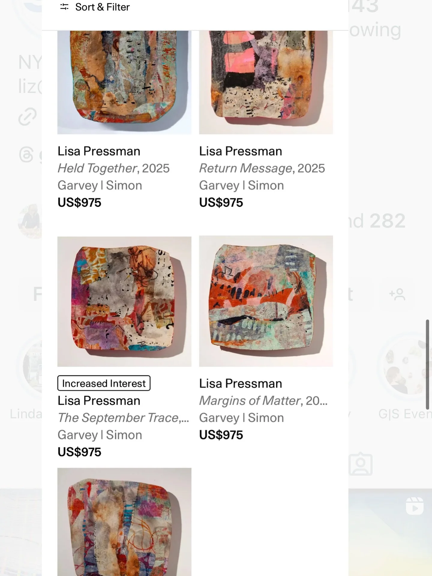 ✨ New works now available on Artsy through Garvey | Simon ✨
Pieces from my ongoing series The Shape of Memory are live and receiving increased interest.

📍 See them all here: https://www.artsy.net/artwork/lisa-pressman-return-message

#lisapressmana