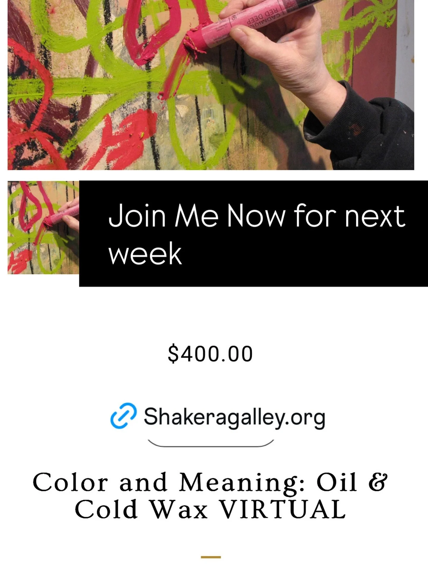Online class for oil and cold wax next weekend. Friday, Saturday, Sunday 4 hours each day split up into 2 hour zooms. All recorded and individual attention plus demos and discussions.
Go to  https://shakeragalley.org/product/25r1010lv/ To register.
#